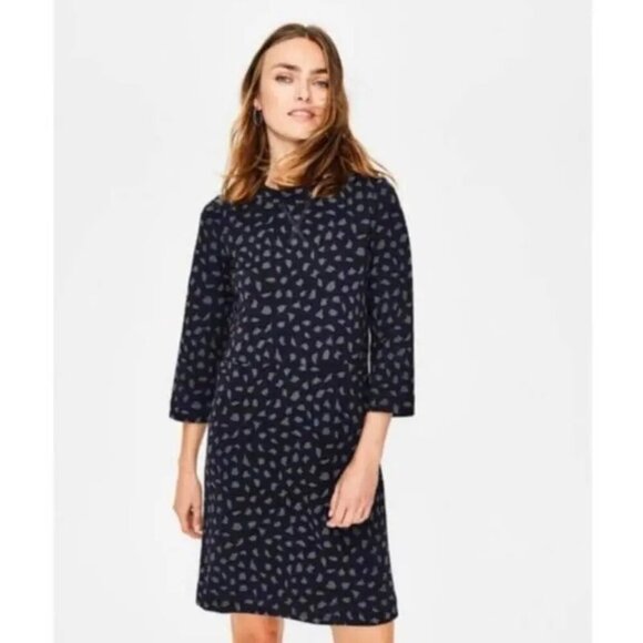 BODEN Dress 8 Long Livia Leopard Print Shirt Dress NWOT Blue - Picture 1 of 7